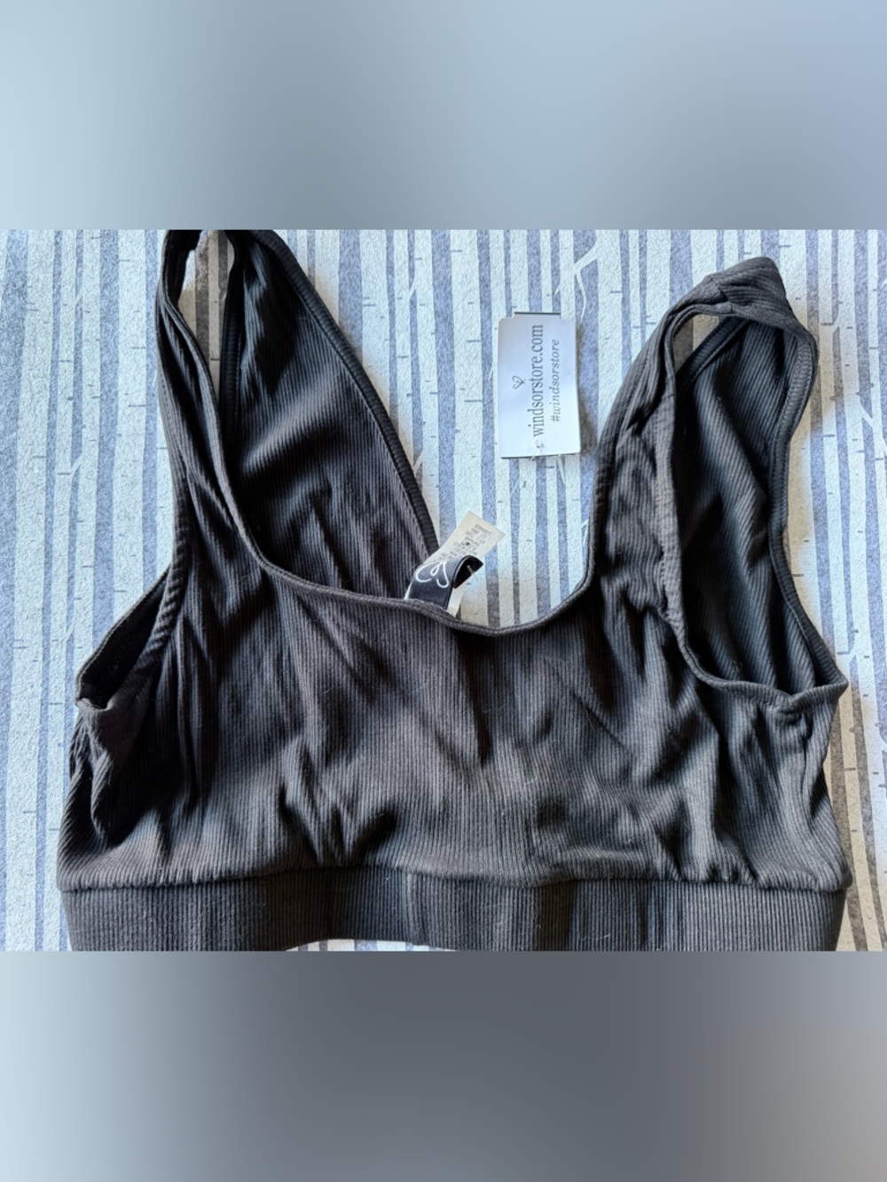 Windsor Black Ribbed Seamless Sports Bralette